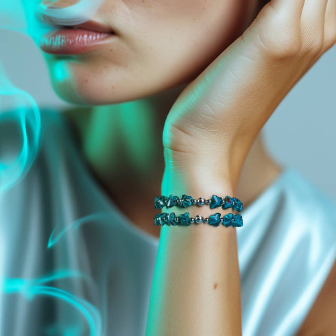 Teal Flutter | Gem Glass Butterfly Bracelet